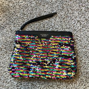 Victoria’s Secret sequin cosmetic bag
